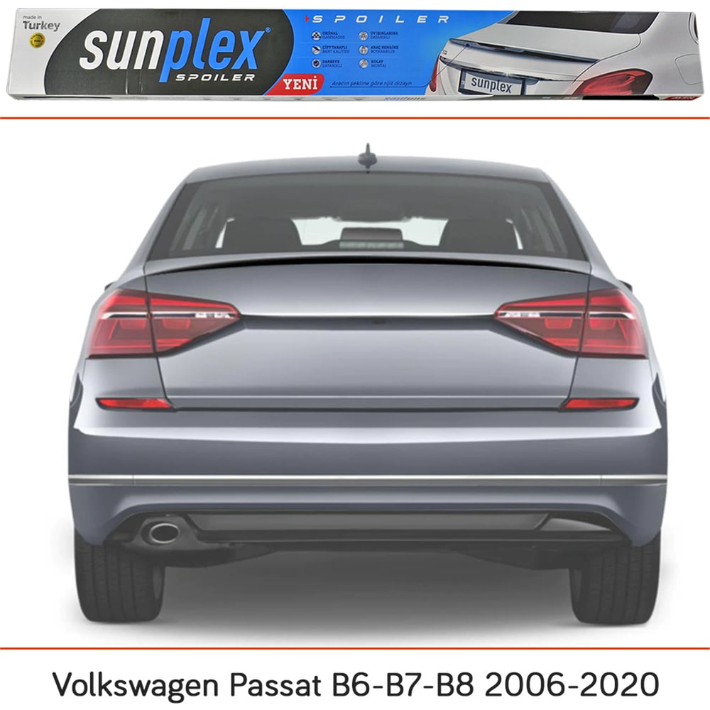 Sunplex Volkswagen Passat B8-B6-B7 2006-2020 Spoiler Bagaj Çıtası Piano Black