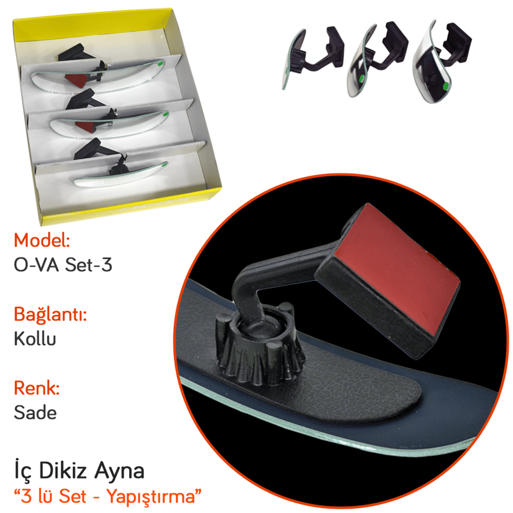 TakGör İç Dikiz Ayna 3 lü O-VA Kollu Set-3 E Sade 558.050E
