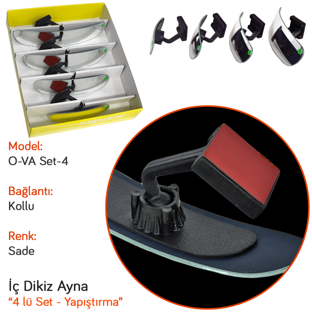 TakGör İç Dikiz Ayna 4 lü O-VA Kollu Set-4 E Sade 557.050E