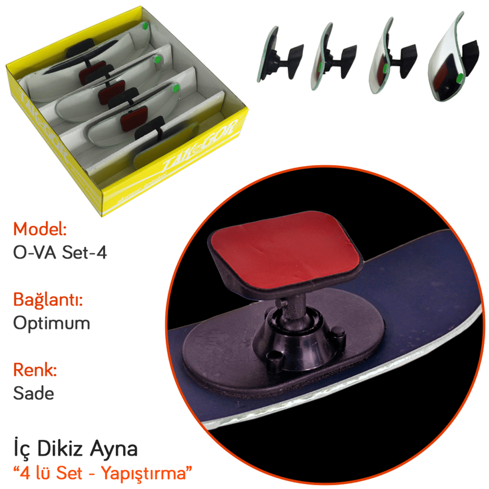 TakGör İç Dikiz Ayna 4 lü O-VA Yapıştırma Set-4 Sade 563.050