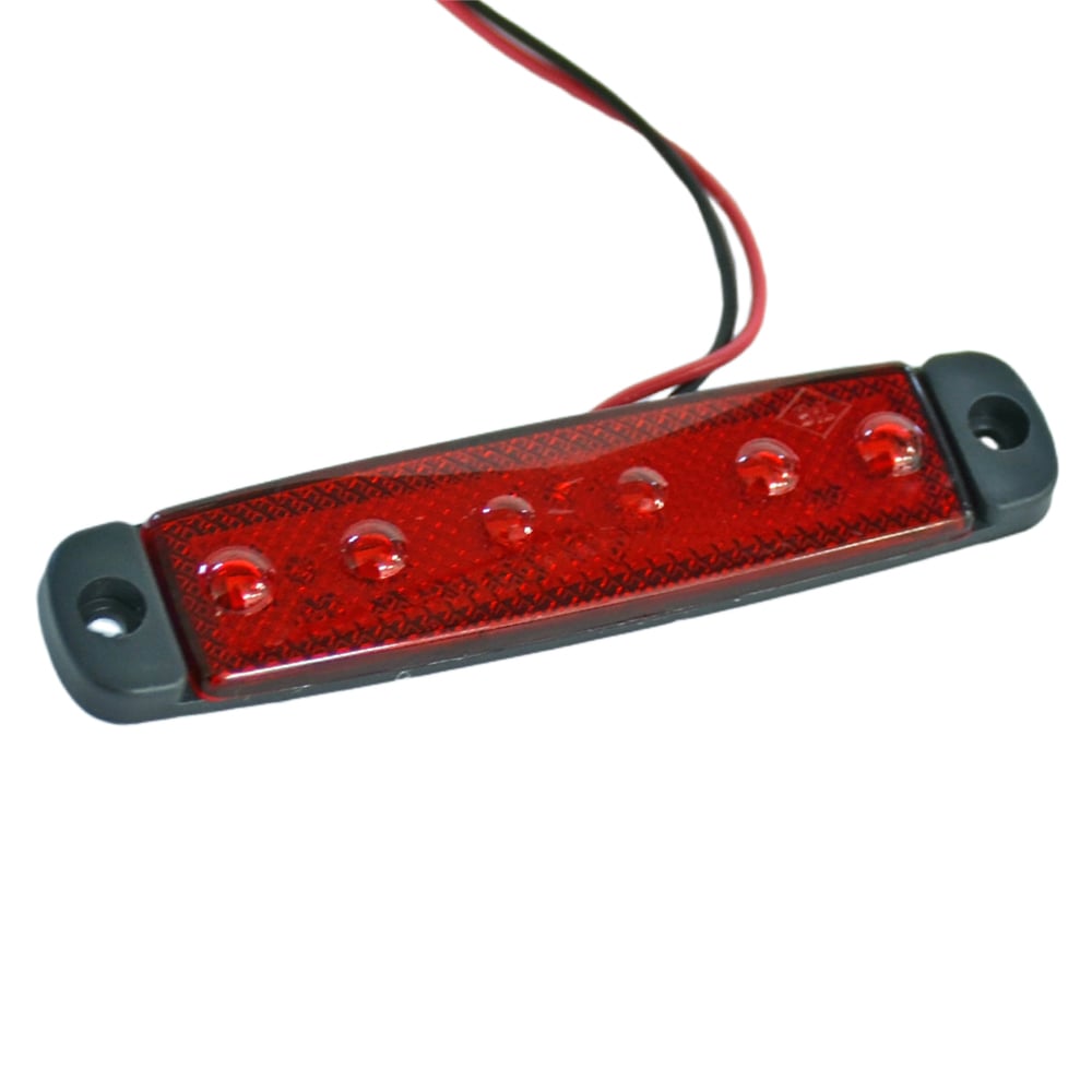 TAS 12V Parmak Lamba 6 Ledli Kırmızı 9,5x2 cm İnce TAS.004K-12 (10 lu)