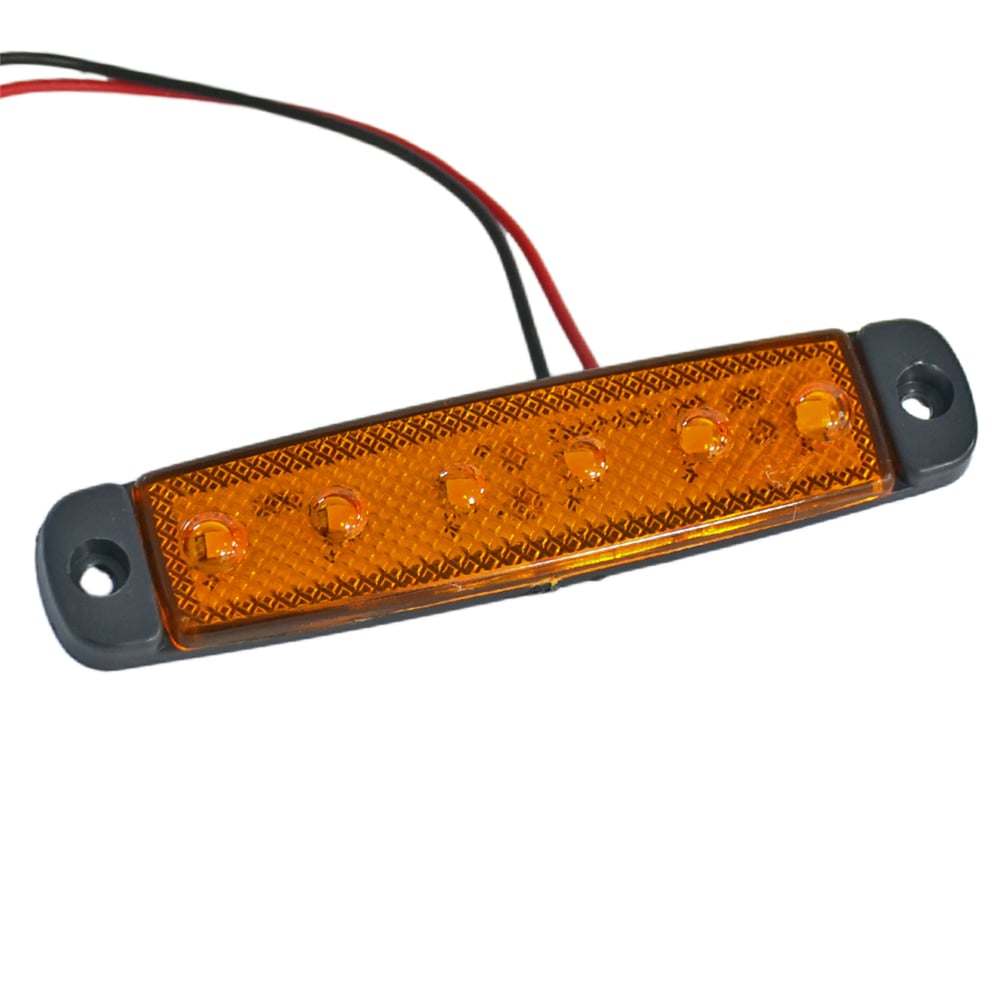 TAS 12V Parmak Lamba 6 Ledli Sarı 9,5x2 cm İnce TAS.004S-12 (10 lu)