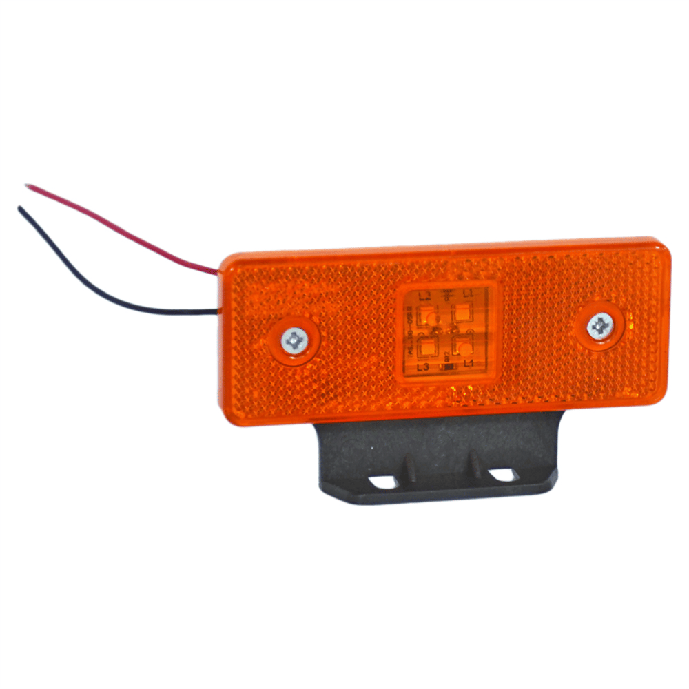 TAS 12V Side Marker Lamba 4 Ledli Sarı Braketli Arka Düz 11x4 cm TAS.003S-12 (2 li)