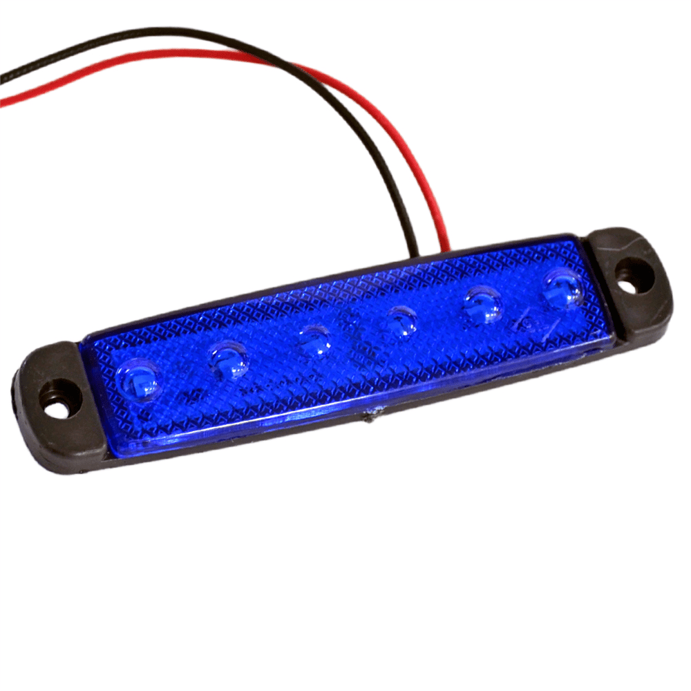 TAS 24V Parmak Lamba 6 Ledli Mavi 9,5x2 cm İnce TAS.004M-24 (10 lu)