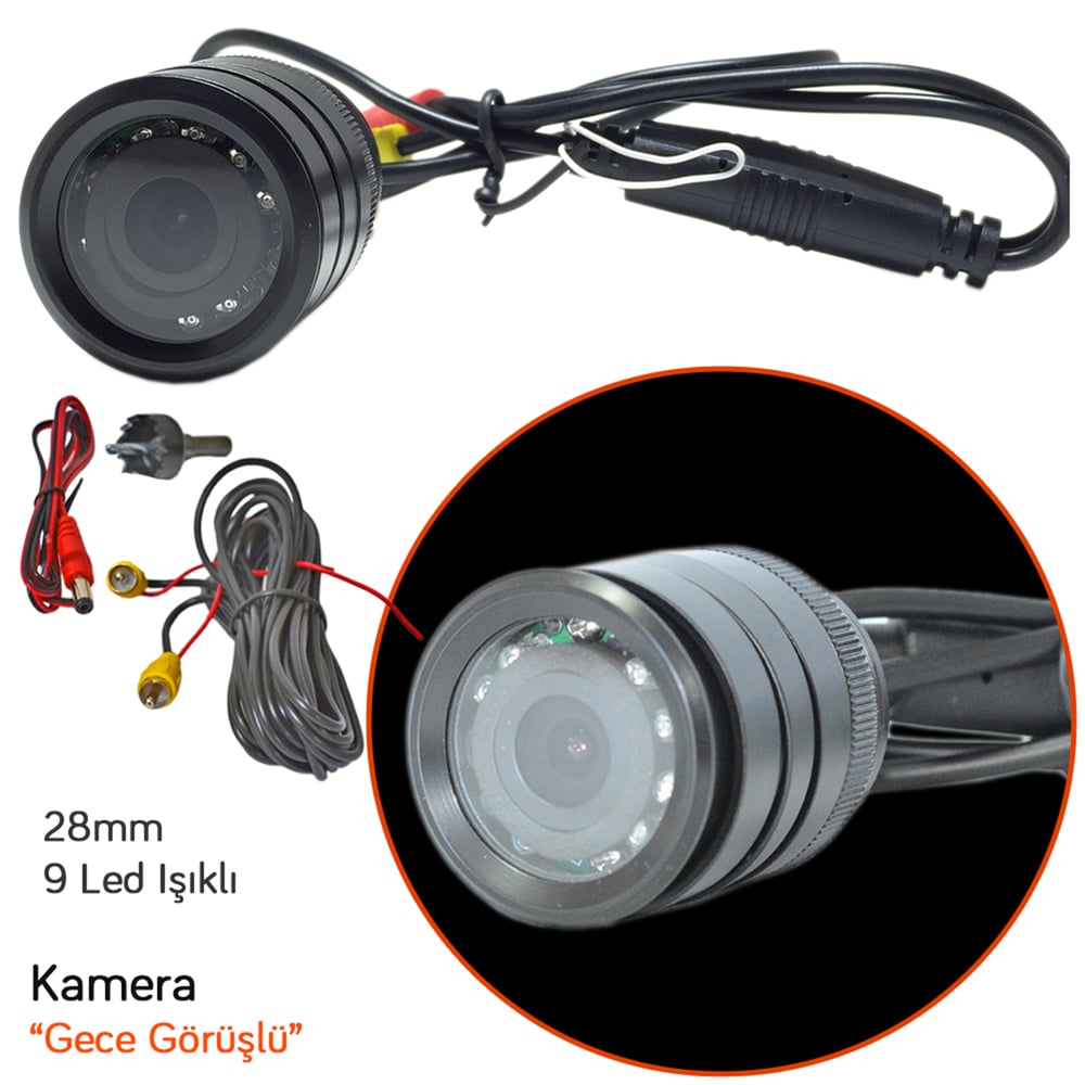 Twogo GO-125 Kamera Gece Görüşlü 28 mm 9 Led Işıklı