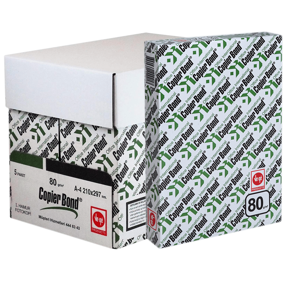 Ve-Ge Copier Bond Fotokopi Kağıdı A4 80 gr (1 Koli - 5 Paket)
