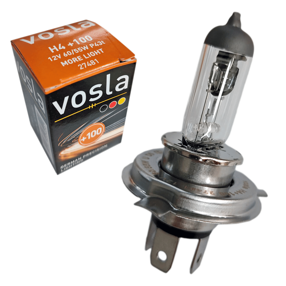 Vosla 12V H4 Ampul 60/55W +100 Fazla Işık P43t VS27481 (2 li)