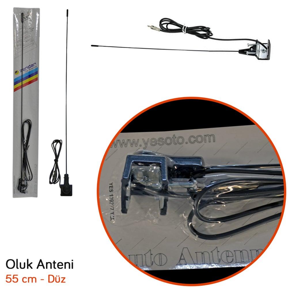 Zendar Y-100V Oluk Anteni Kısa Düz 55 cm BR0022001