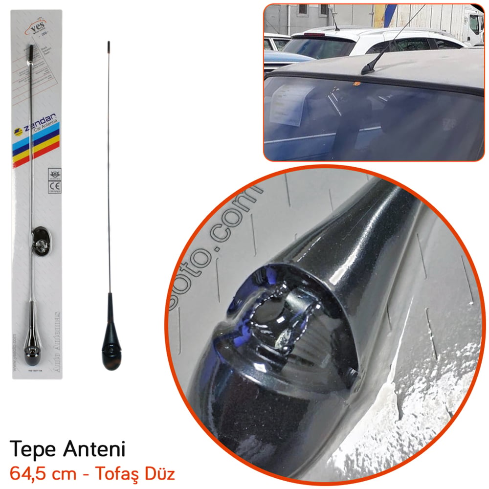 Zendar Y-200V Tepe Anteni Tofaş Düz 64,5 cm BR0025001
