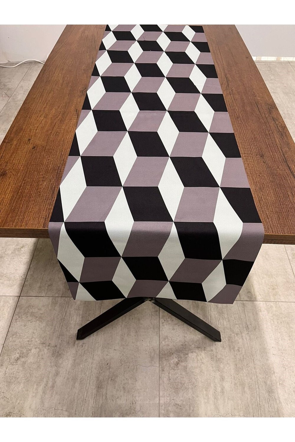 Kare Desenli Runner 40 X 140