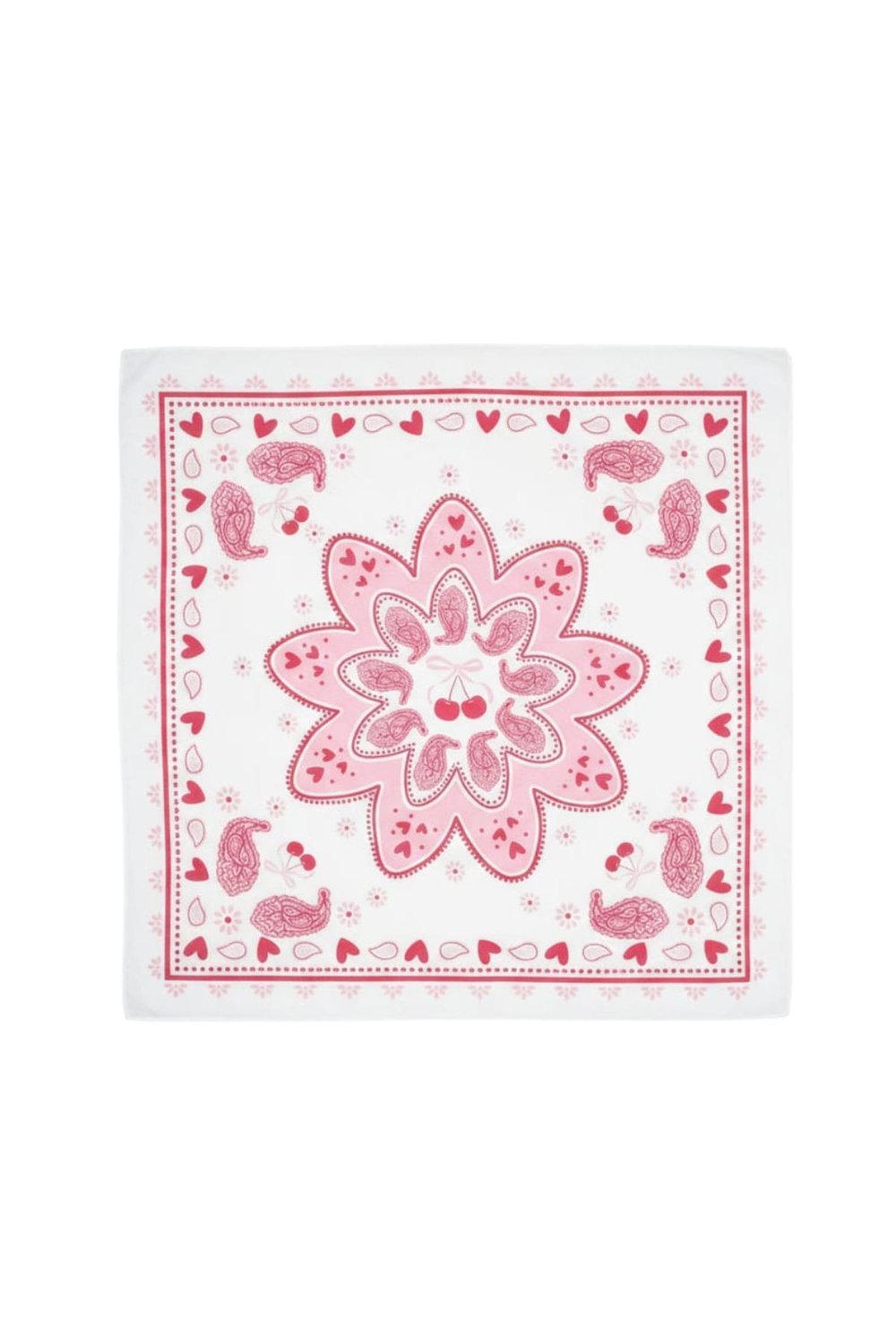 Pembe Kalp Fular Bandana Estascarf 48x48 Cm
