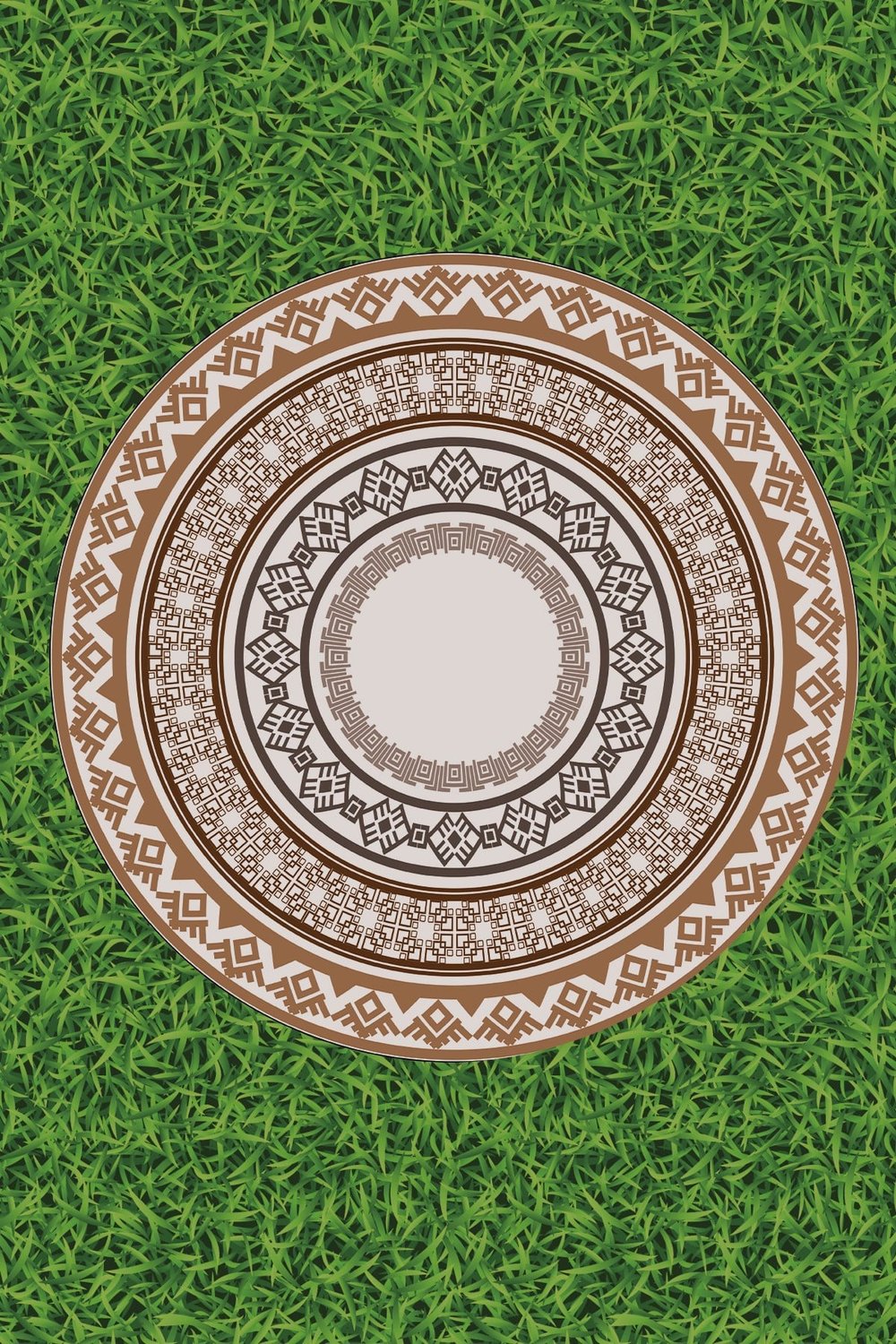 Yuvarlak Piknik Örtüsü Desenli Çok Amaçlı Örtü Sofra Bezi Hobi Örtüsü (40*40)