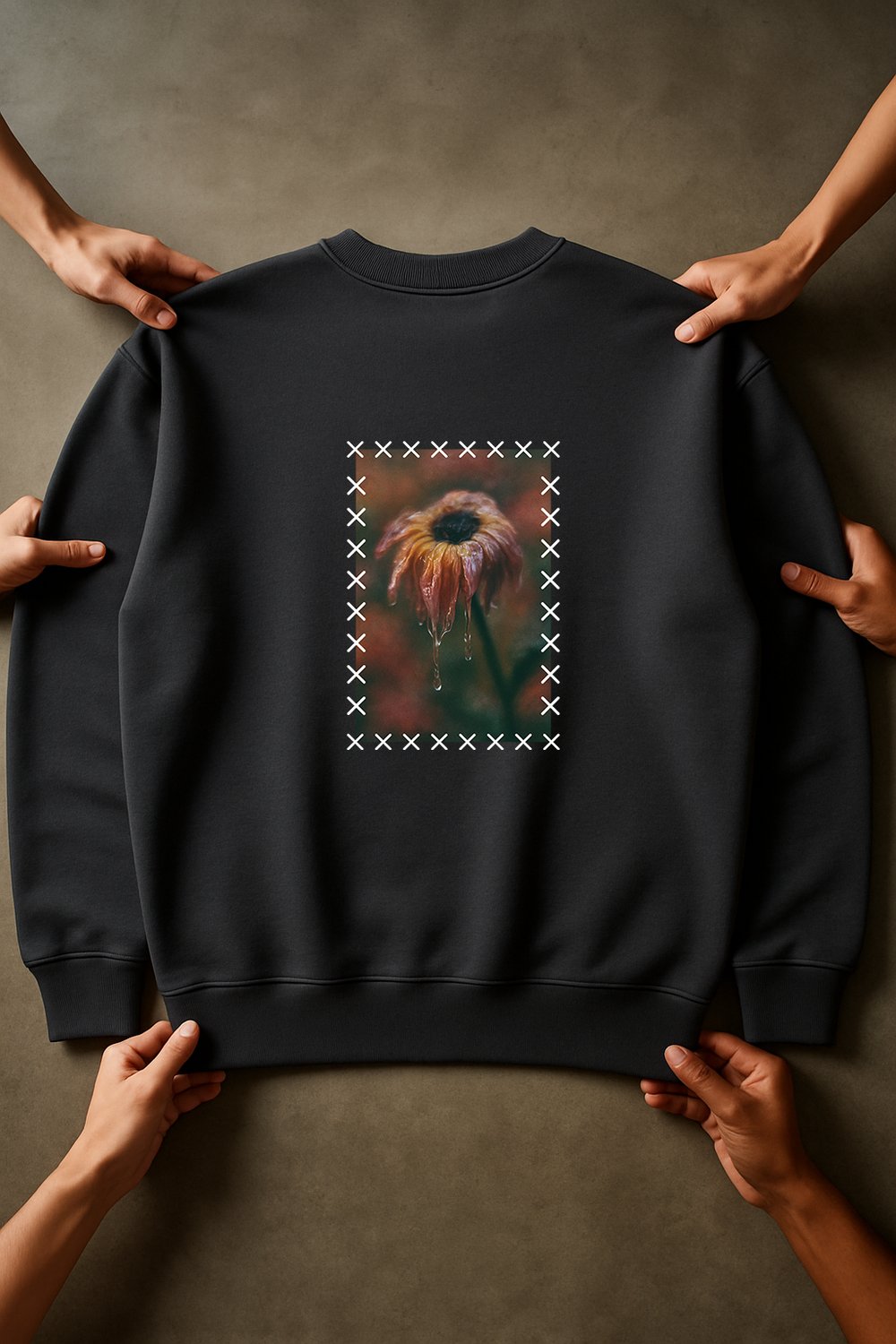 'After Rain' Lacivert Oversize Sweatshirt