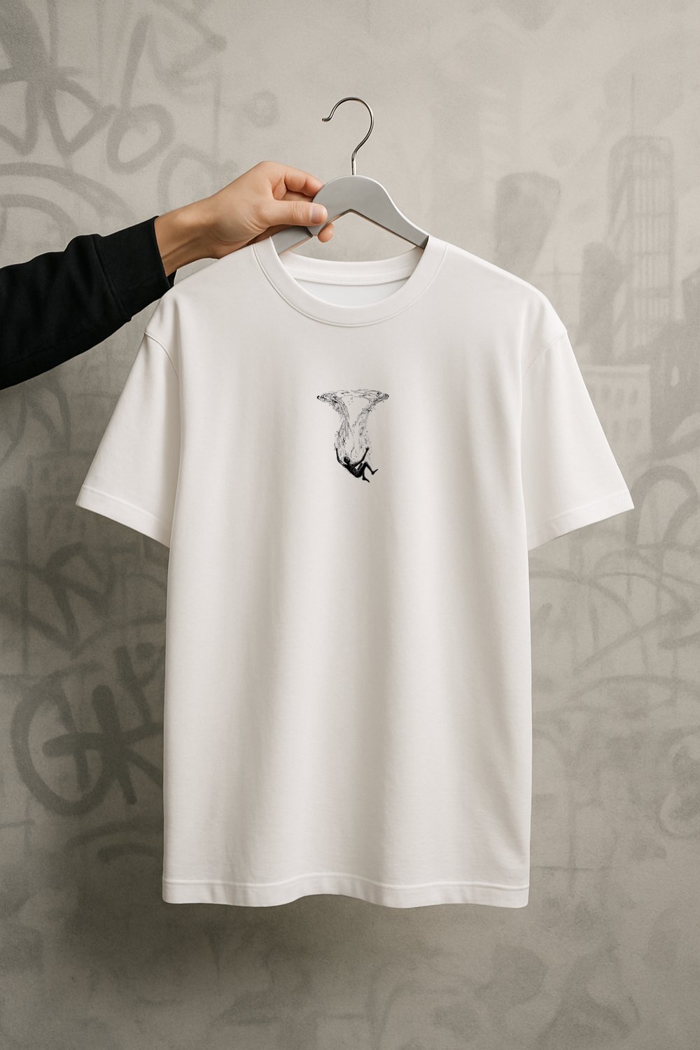 'In The Ocean' Beyaz Oversize Tişört