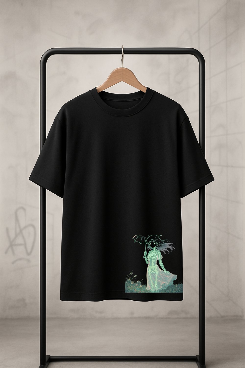 'Neon Girl' Siyah Oversize Tişört