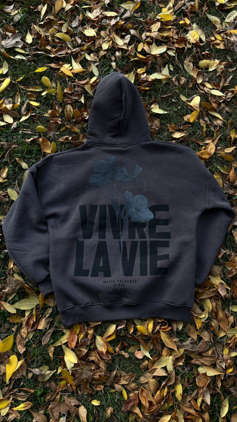 'Vivre La Vie' Gri Oversize Sweatshirt