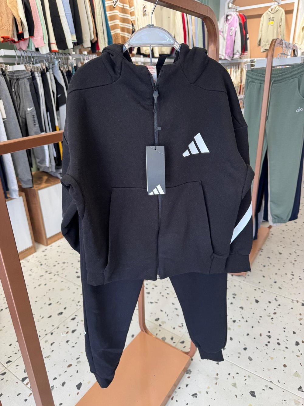 Adidas Fermuarlı Eşofman Takım Gri