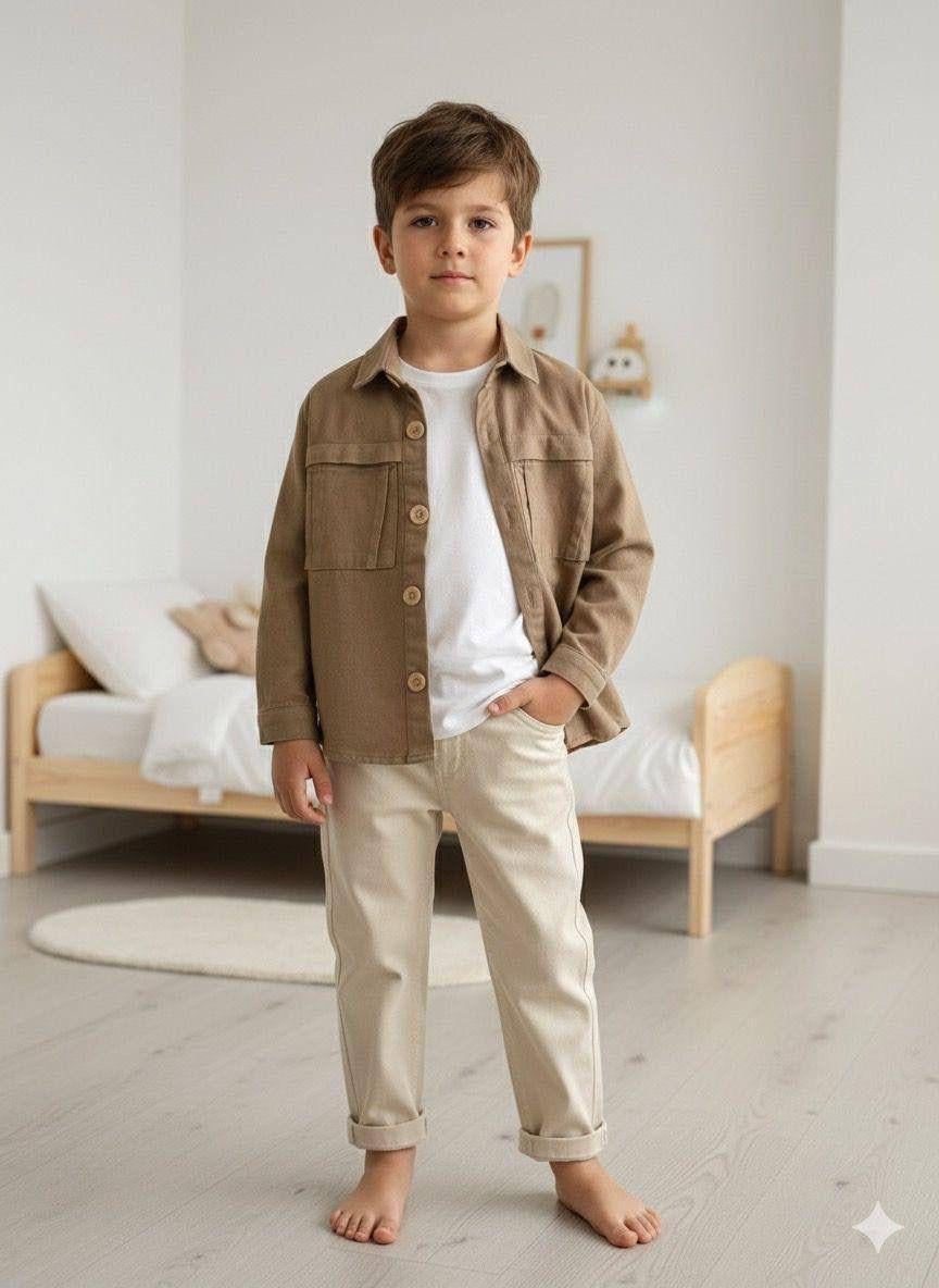 Kahverengi Gabardin 2li Takım