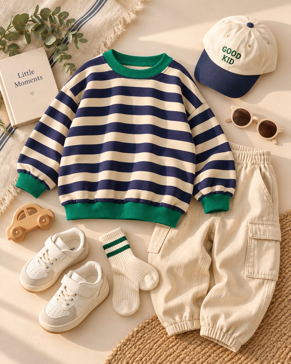 Lacivert Çizgi Detaylı Sweatshirt
