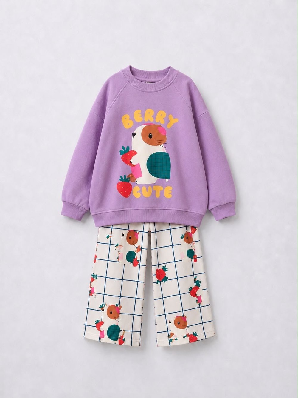 Lila Berry Cute Desenli Eşofman Takım