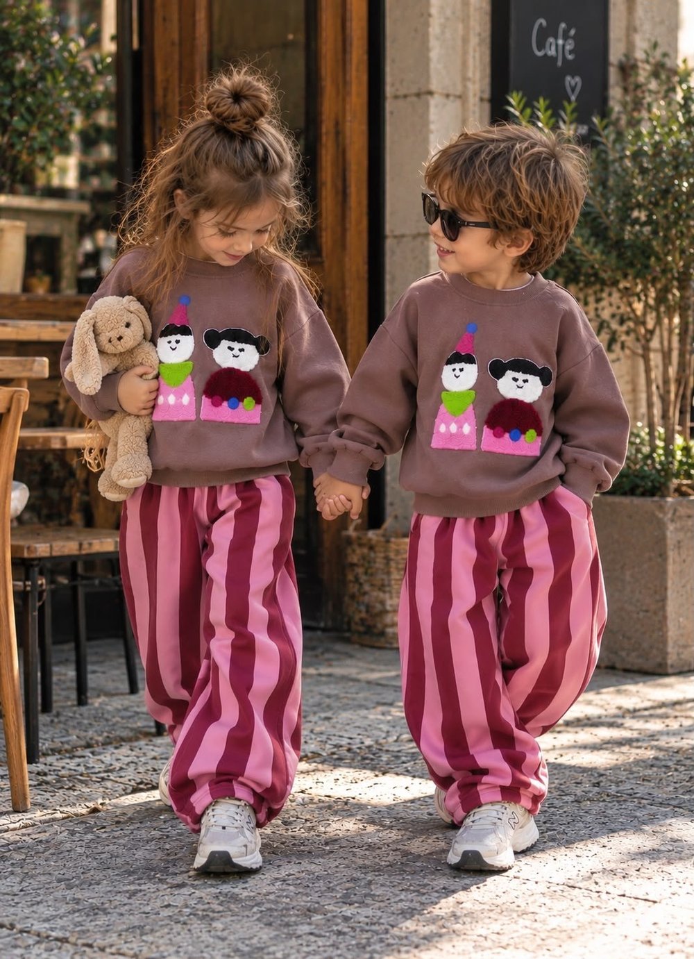 Pink Cocoa Çizgili Eşofman Takım 