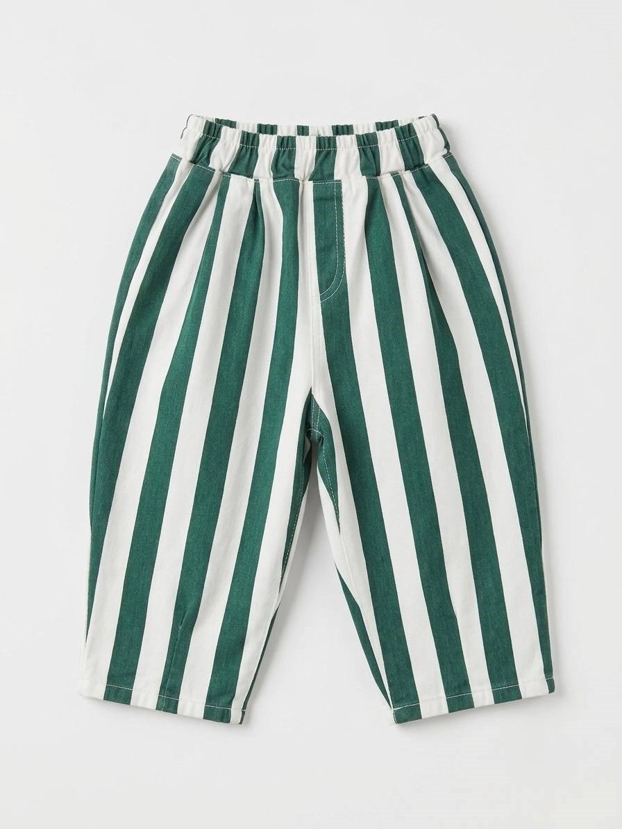 Yeşil Çizgili Baloon Pantolon 