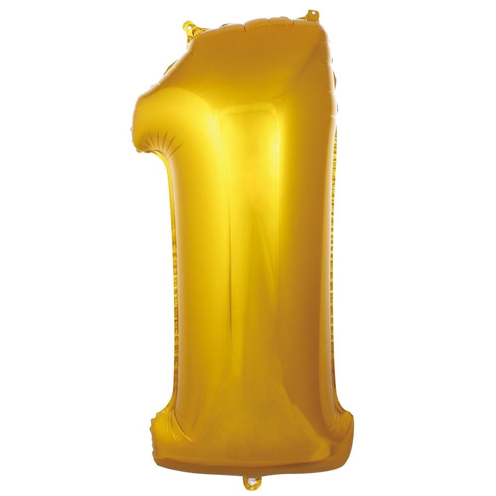 1 Rakam Altın Folyo Balon 34''- 76 cm