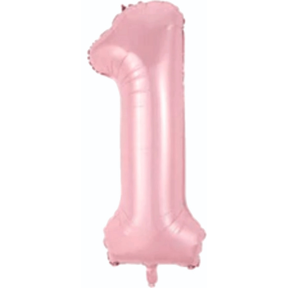1 Rakam Pembe Folyo Balon 34''- 76 cm