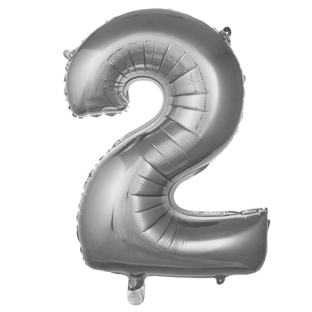 2 Rakam Gümüş Folyo Balon 40