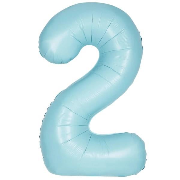 2 Rakam Retro Mavi Folyo Balon 16''- 36 cm