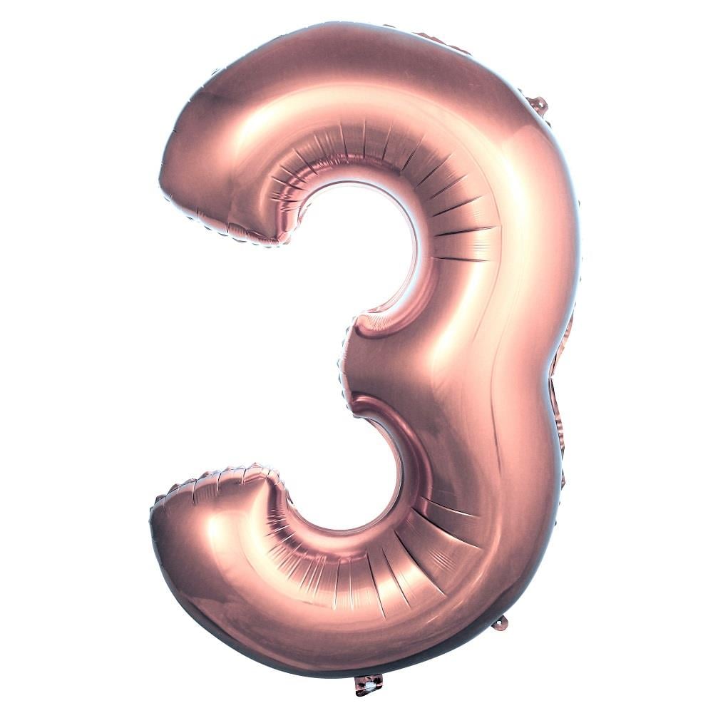 3 Rakam Rose Gold Folyo Balon 40