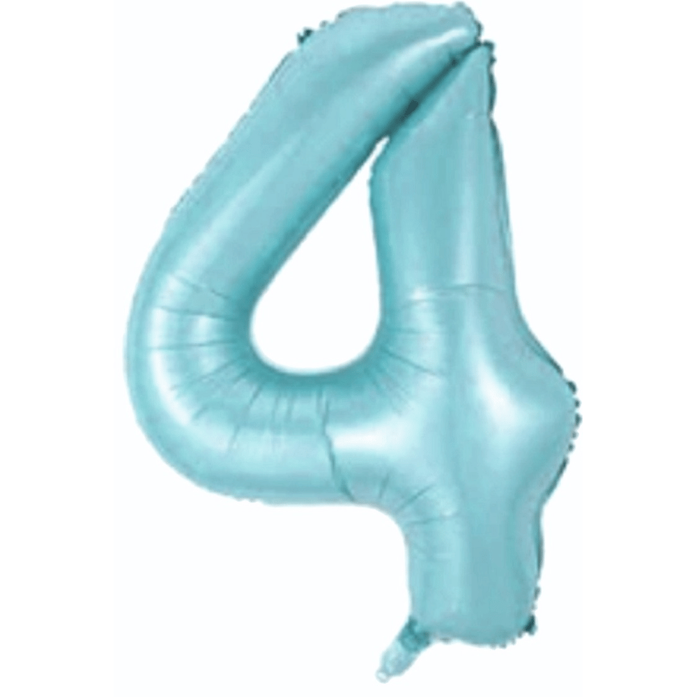 4 Rakam Mavi Folyo Balon 34''- 76 cm