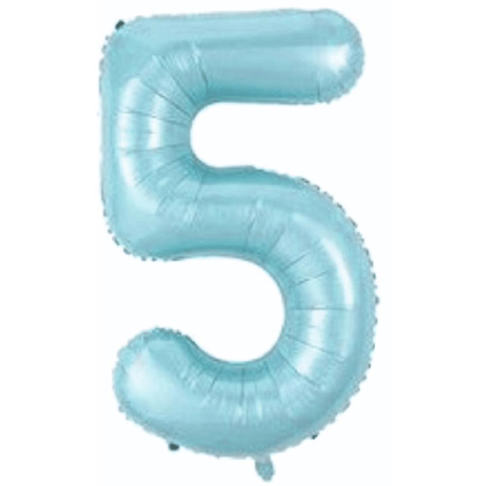 5 Rakam Mavi Folyo Balon 34''- 76 cm