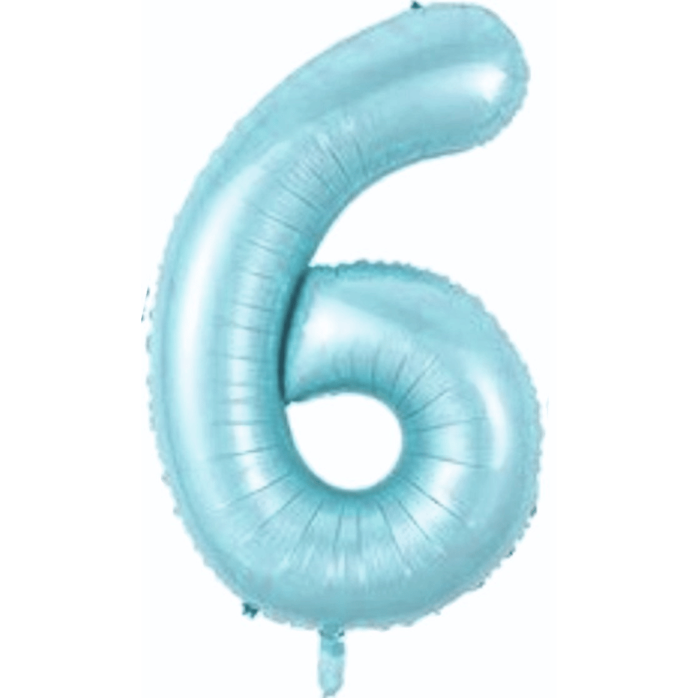 6 Rakam Mavi Folyo Balon 34''- 76 cm