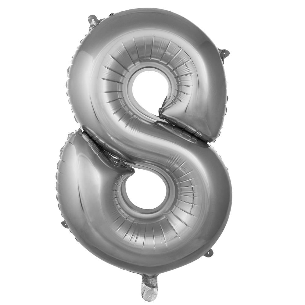8 Rakam Gümüş Folyo Balon 40