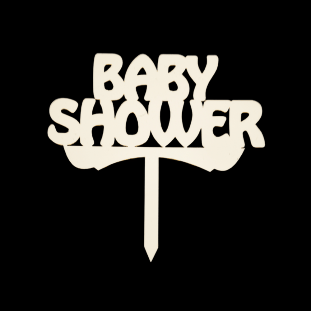 Baby Shower Altın Pleksi Pasta Süsü
