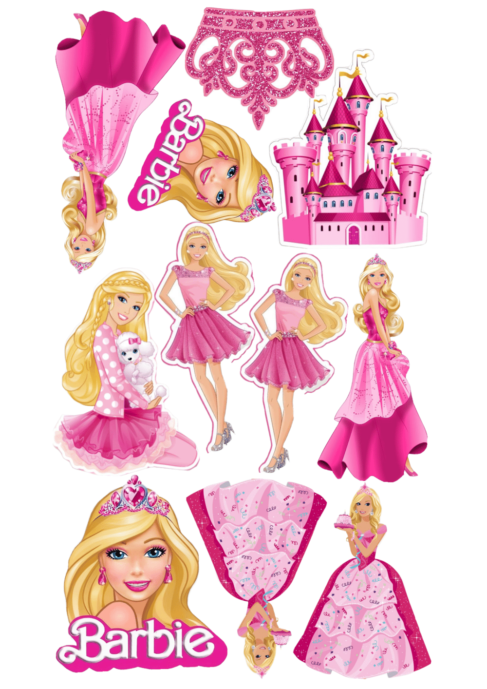 Barbie Yenilebilir Cupcake ve Pasta Resim Baskı
