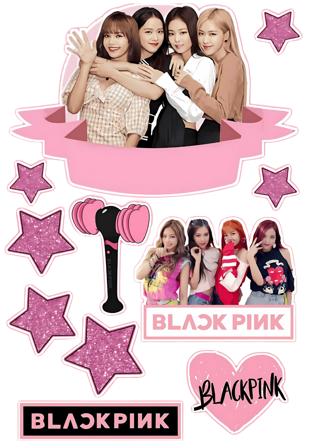 Black Pink Yenilebilir Cupcake ve Pasta Resim Baskı