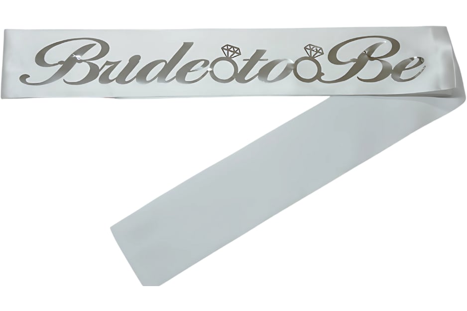 Bride To Be Kuşak Beyaz Üzeri Gümüş
