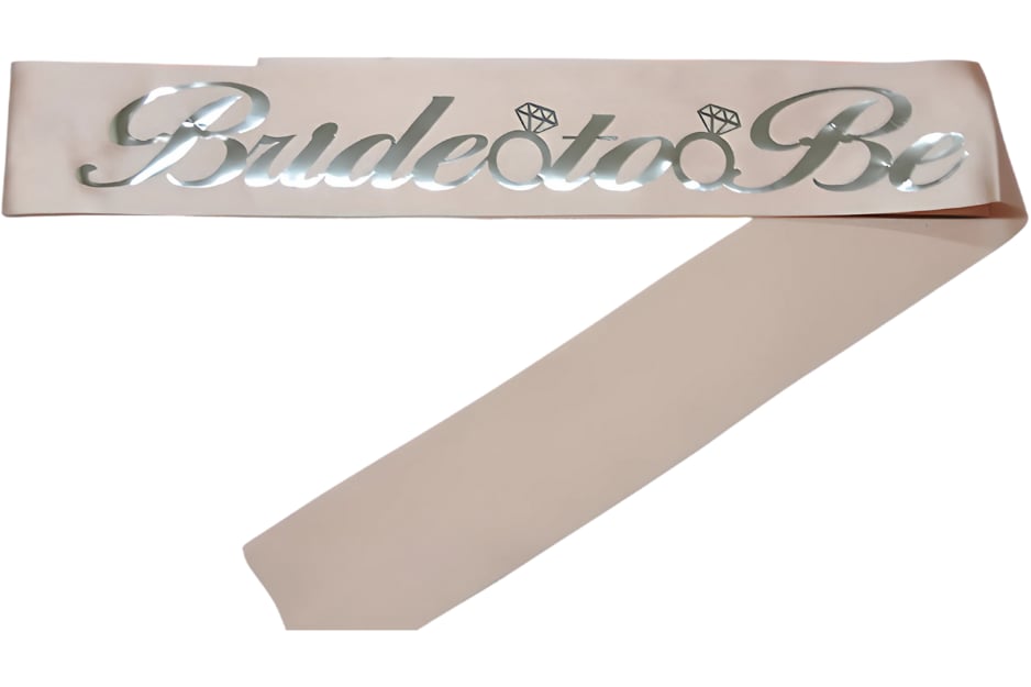 Bride To Be Kuşak Pudra Pembe Üzeri Gümüş