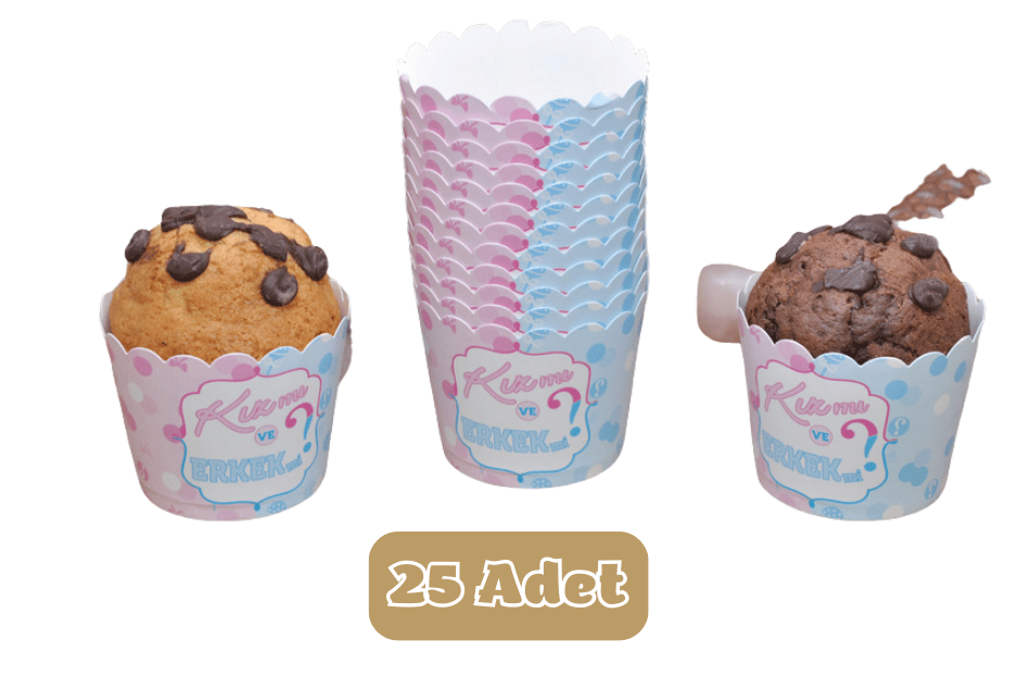 Cinsiyet Temalı Cupcake Muffin Kalıbı