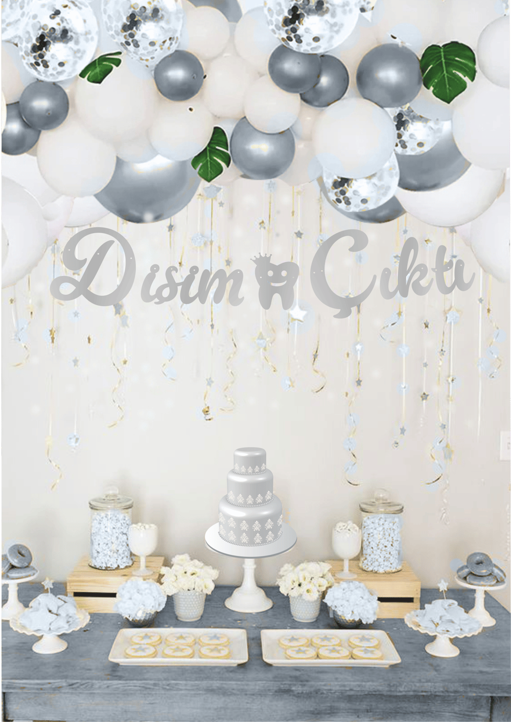 Dişim Çıktı Gümüş Kaligrafi Banner