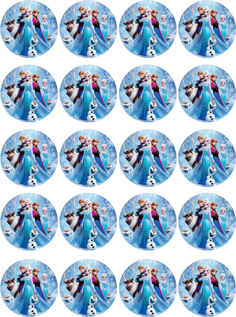 Frozen Yenilebilir Yuvarlak Kurabiye Resim Baskı