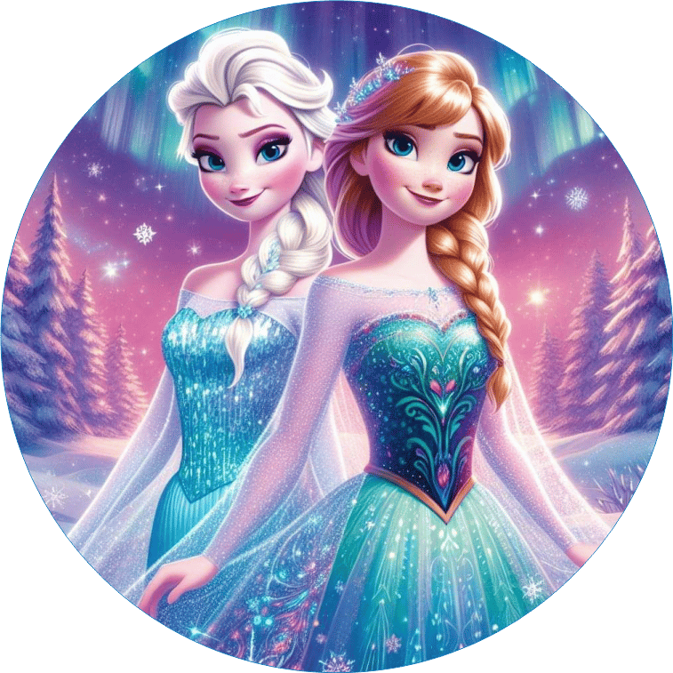 Frozen Yuvarlak Pasta Yenilebilir Resim Baskı 20 cm 