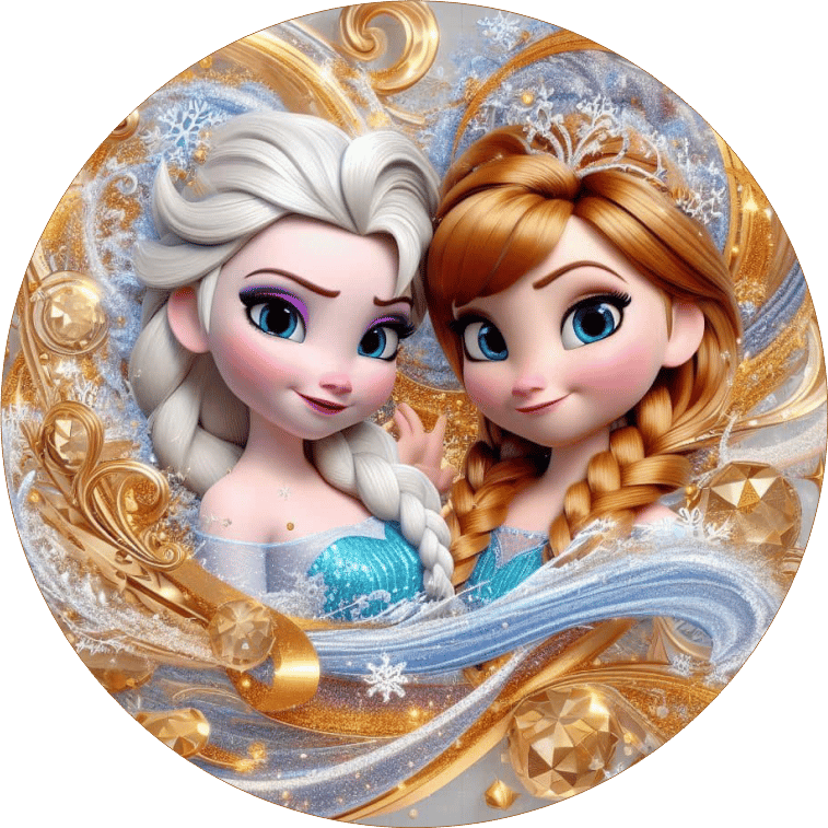 Frozen Yuvarlak Pasta Yenilebilir Resim Baskı 20 cm 
