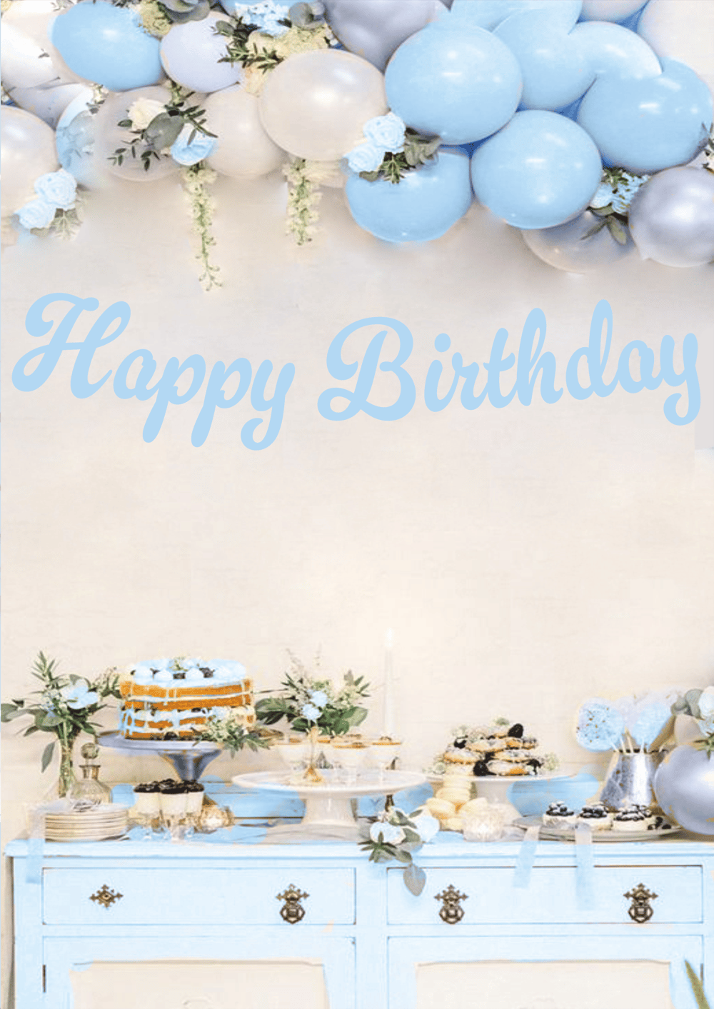 Happy Birthday Mavi Kaligrafi Banner