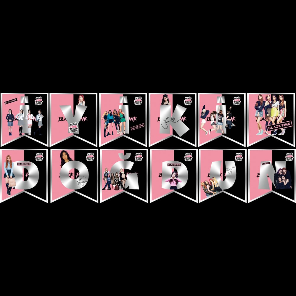 İyi ki Doğdun Black Pink Temalı Uzar Süs Banner – 180 cm