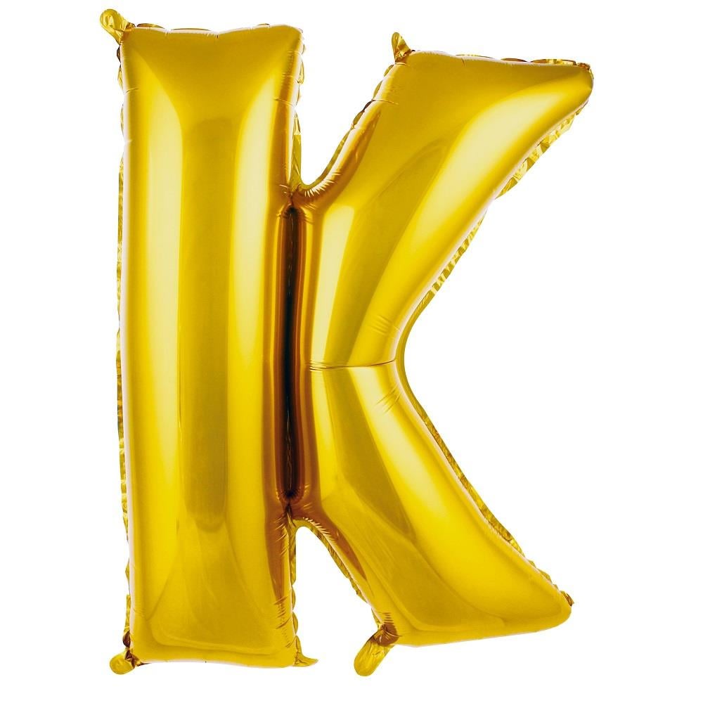 K Harfi Altın Folyo Balon 34