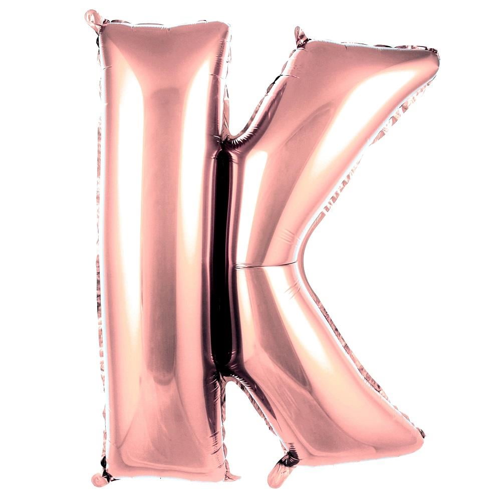 K Harfi Rose Gold Folyo Balon 40