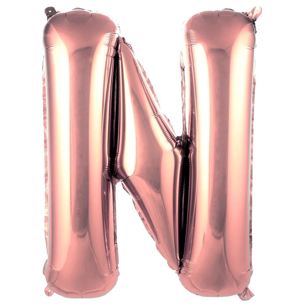 N Harfi Rose Gold Folyo Balon 40